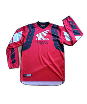 Vintage Y2K Fox Racing Honda Motocross Jersey Men's M Red/Black